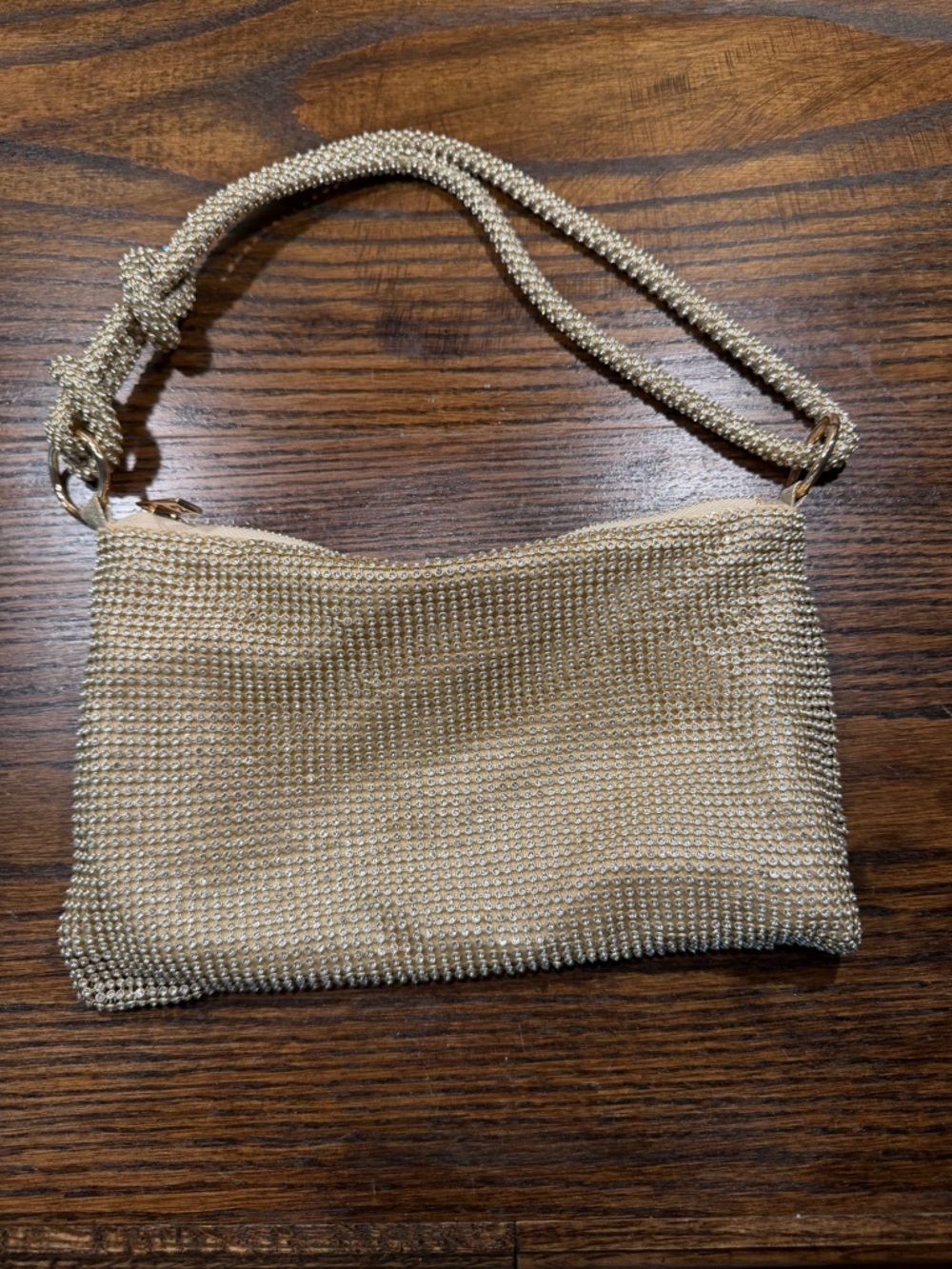 Windsor Gold Beaded Shoulder Clutch